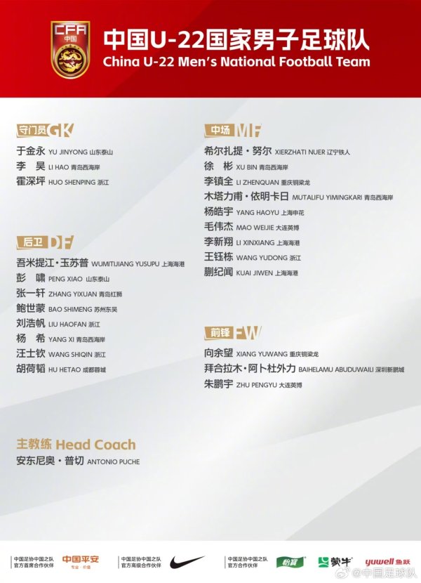 马德兴：U22国足初次东谈主员到皆 清寒日常累积热身场次较少