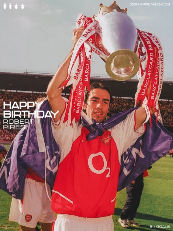 阿森纳官方晒照，祝愿名宿皮雷52岁寿辰