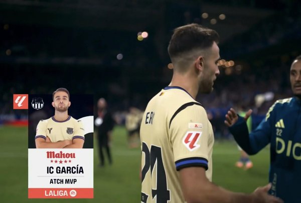 得分后卫，埃里克-加西亚当选奥维耶多vs巴萨全场最好球员